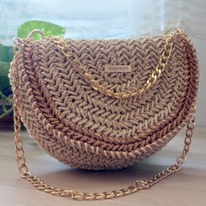 Golden Half Moon Bag